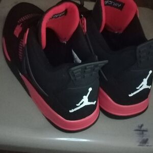 Jordan 4s "Red Thunder" - Black and Red
